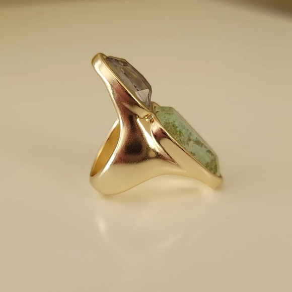 NWT Kendra Scott Gold Tone Margot Cocktail Statement Ring 14K Gold Plated - Picture 6 of 8